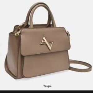 Adrienne Vittadini The Emily Collection Taupe Satchel w/ Long Strap